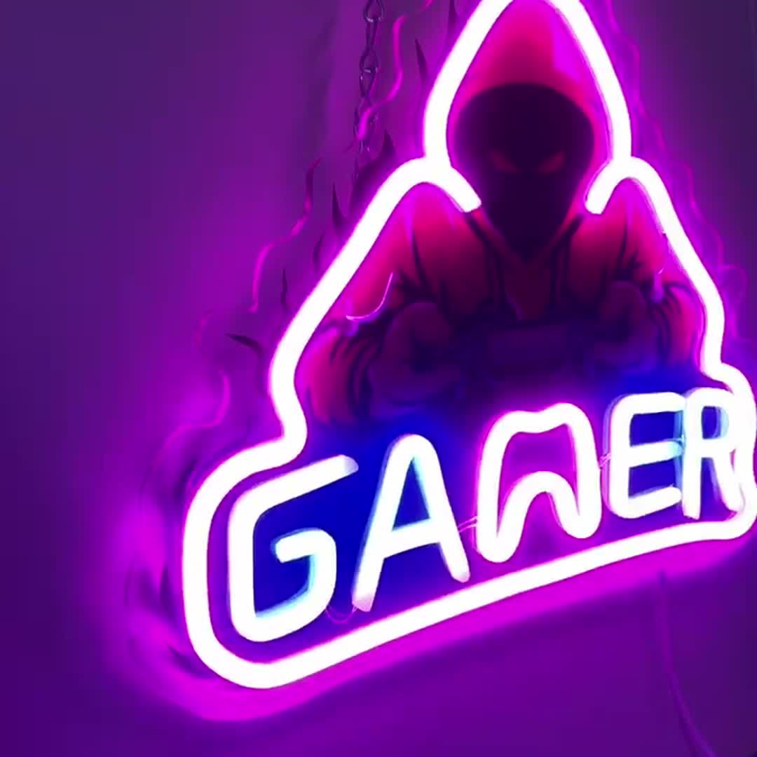 1pc GAMER LED Neon Sign Neon Signs, For Wall And Table Decor Light Up Signs USB Powered Neon Lights Signs, For Bedroom Kids Room Bar Wedding Party Decoration