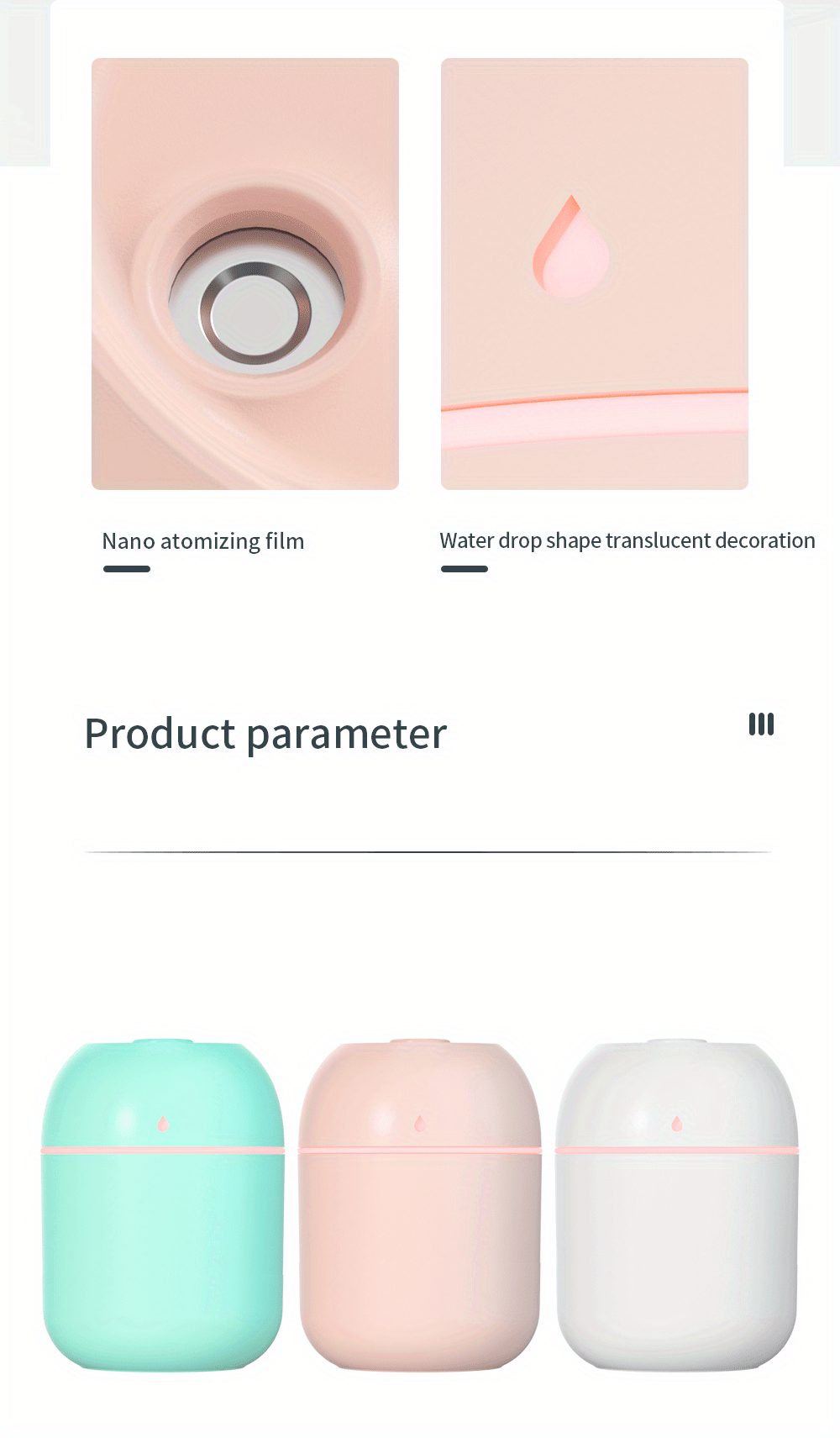 Humidifier Bedroom Mini Small Desktop Air Purifier