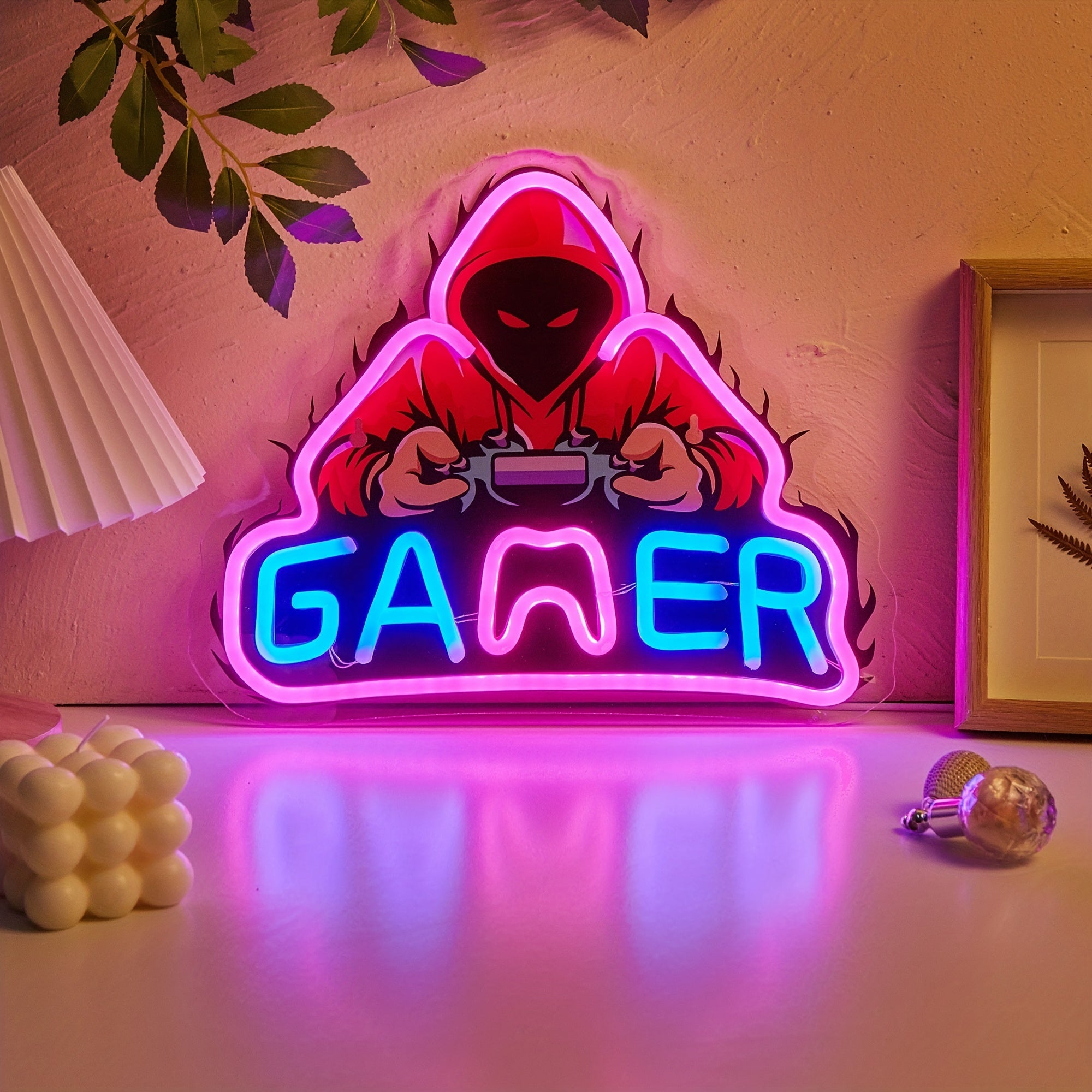1pc GAMER LED Neon Sign Neon Signs, For Wall And Table Decor Light Up Signs USB Powered Neon Lights Signs, For Bedroom Kids Room Bar Wedding Party Decoration
