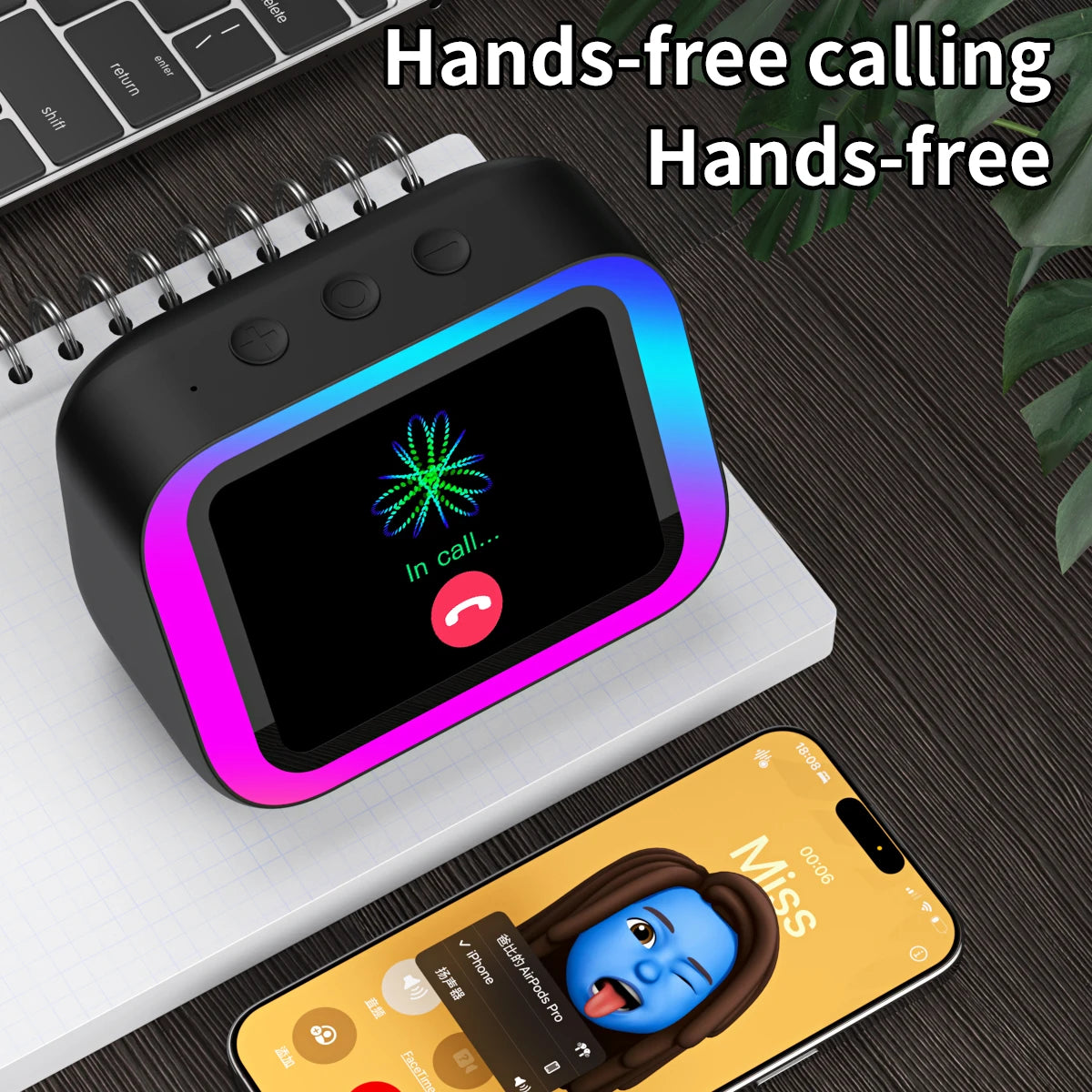 Smart Bluetooth 5.4 Speaker Voice assistant HDTouch Screen Display Electronic Album Alarm Clock Hi-fi Stereo Sound