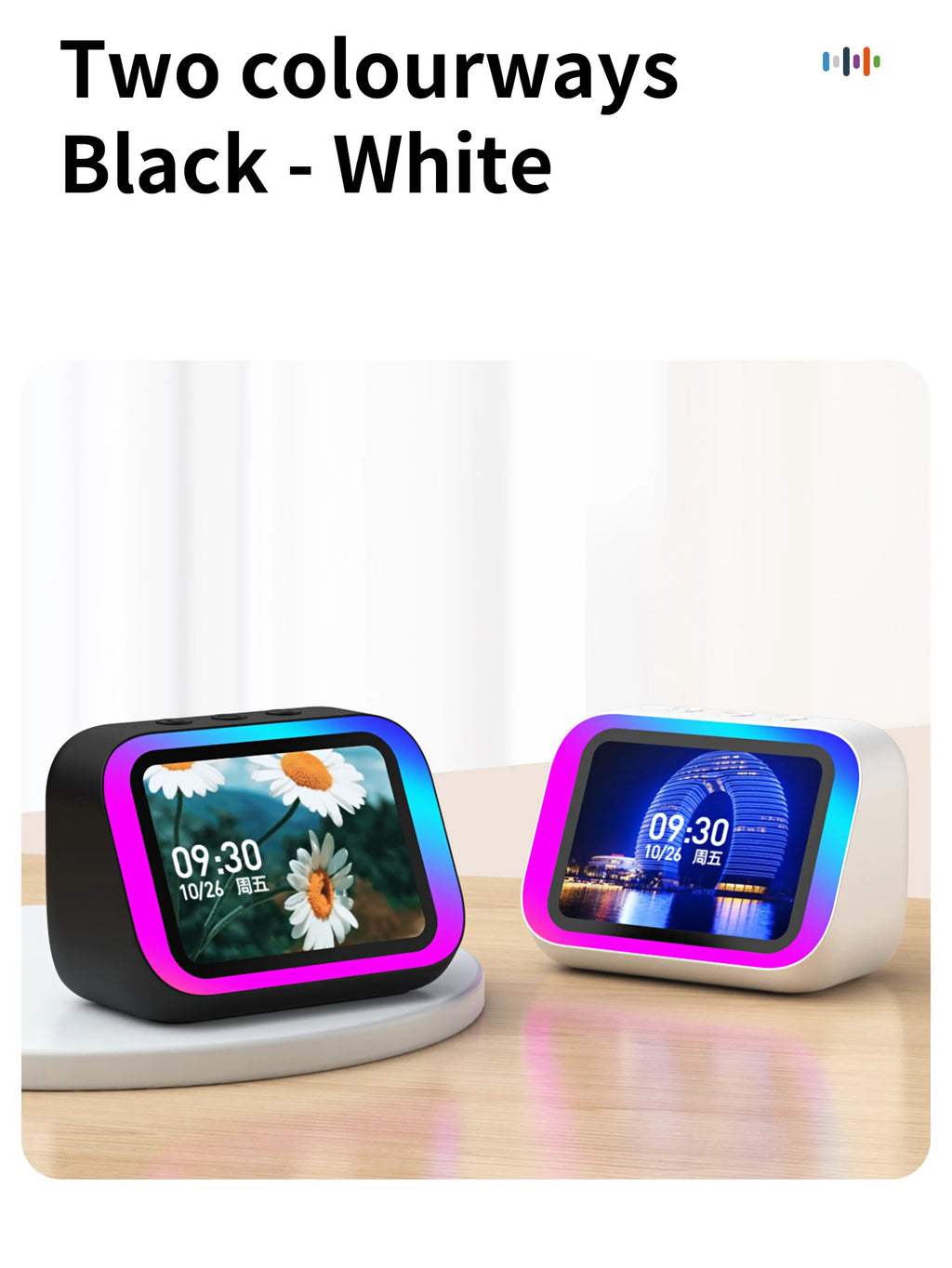 Smart Bluetooth 5.4 Speaker Voice assistant HDTouch Screen Display Electronic Album Alarm Clock Hi-fi Stereo Sound