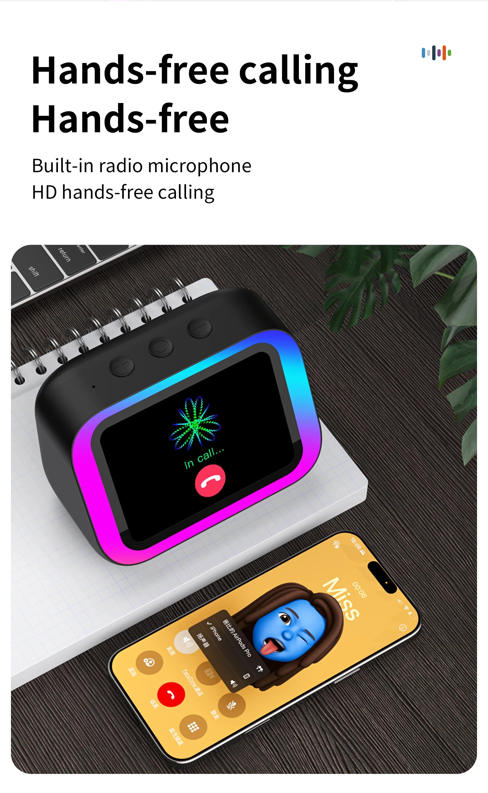 Smart Bluetooth 5.4 Speaker Voice assistant HDTouch Screen Display Electronic Album Alarm Clock Hi-fi Stereo Sound