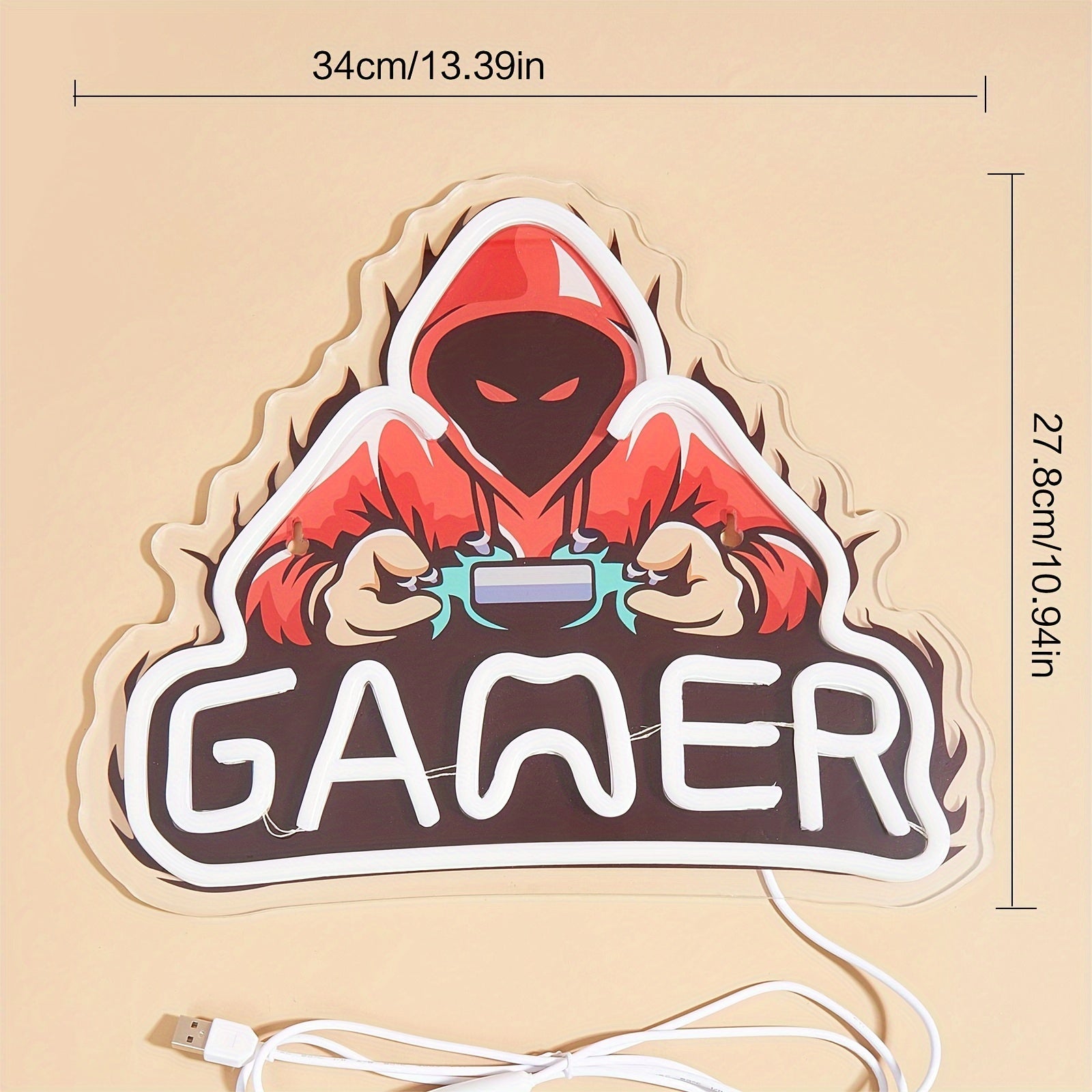 1pc GAMER LED Neon Sign Neon Signs, For Wall And Table Decor Light Up Signs USB Powered Neon Lights Signs, For Bedroom Kids Room Bar Wedding Party Decoration