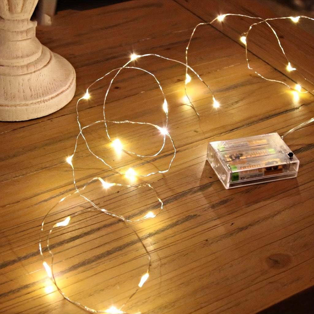 ROKASLO 1 pack of 5-meter fairy lights, 50 LED fairy tale lights, 3AA Battery powered LED lights, suitable for decoration such as Christmas, weddings, parties, family vacations, gatherings, weddings, etc. (always on)